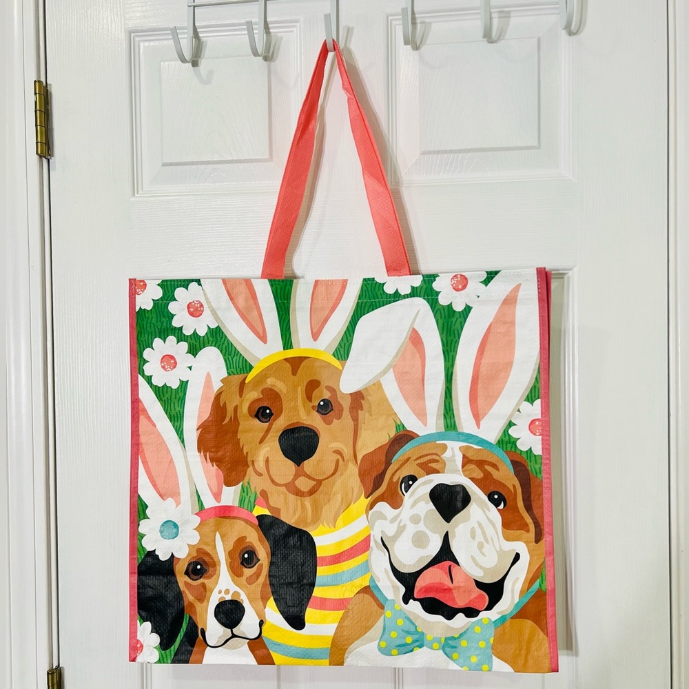 New Easter Dogs Reusable Shopping Tote Bag – 100%